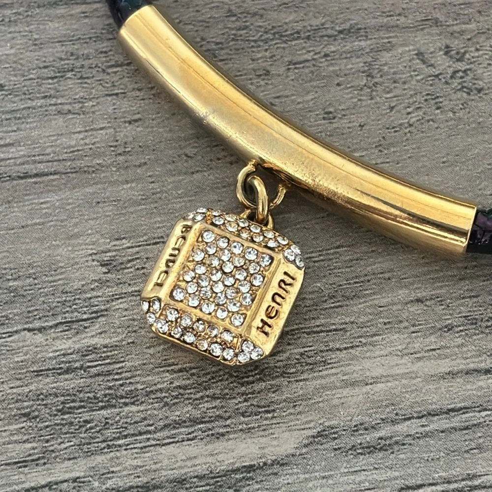 Henri Bendel Gold and Green Bracelet